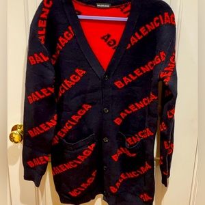 Balenciaga All Over Logo Cardigan